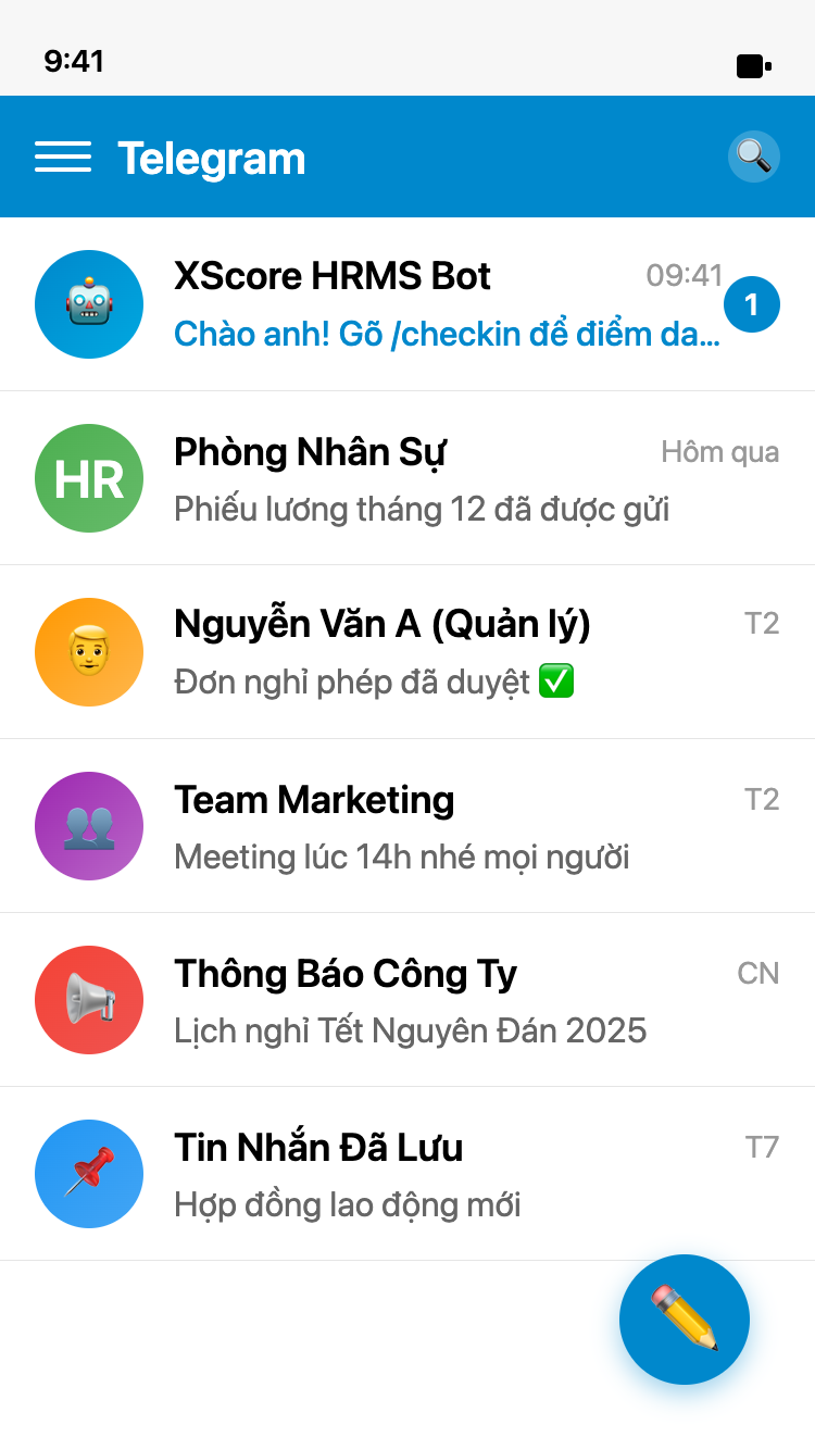 1. Mở Telegram - App có sẵn trên điện thoại