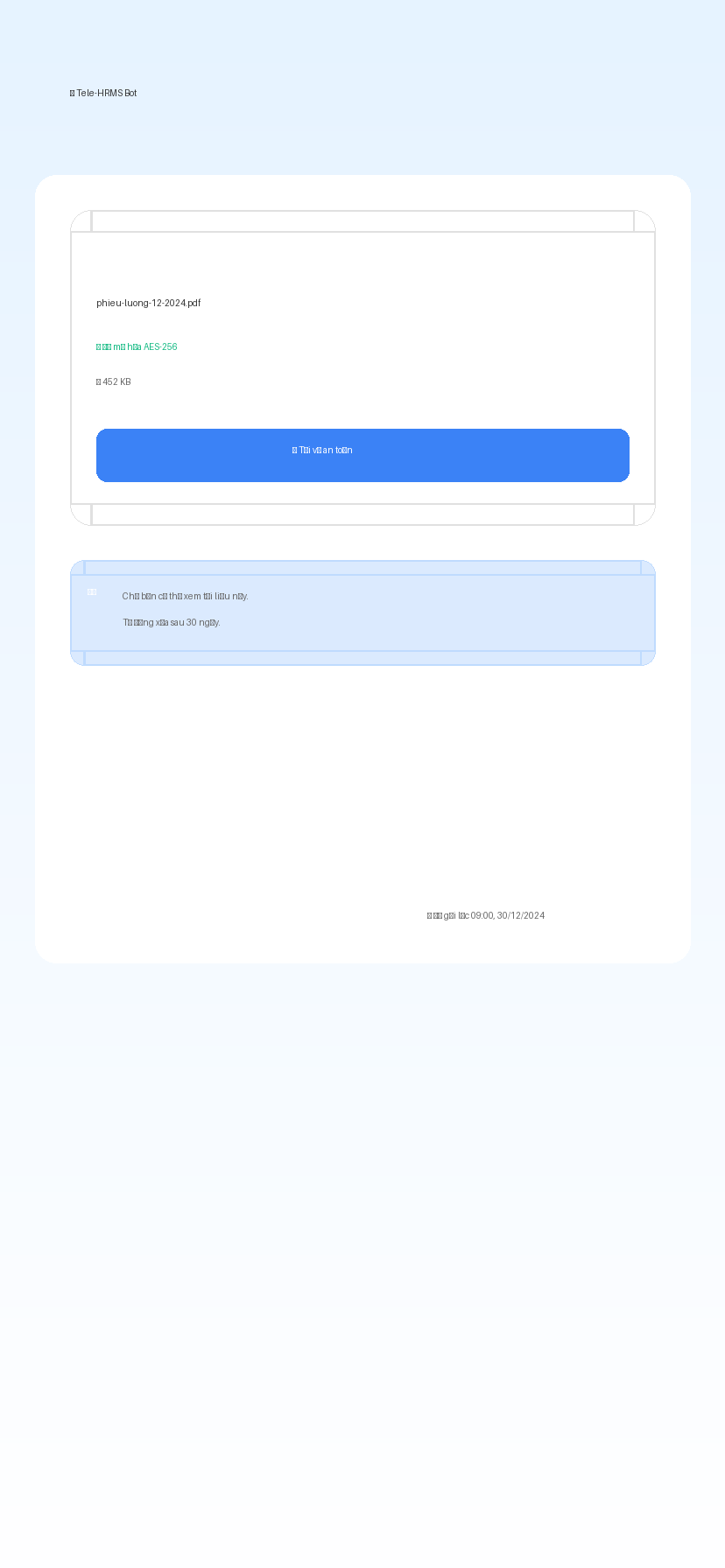 6. Nhận tài liệu bảo mật - Phiếu lương, hợp đồng, quyết định